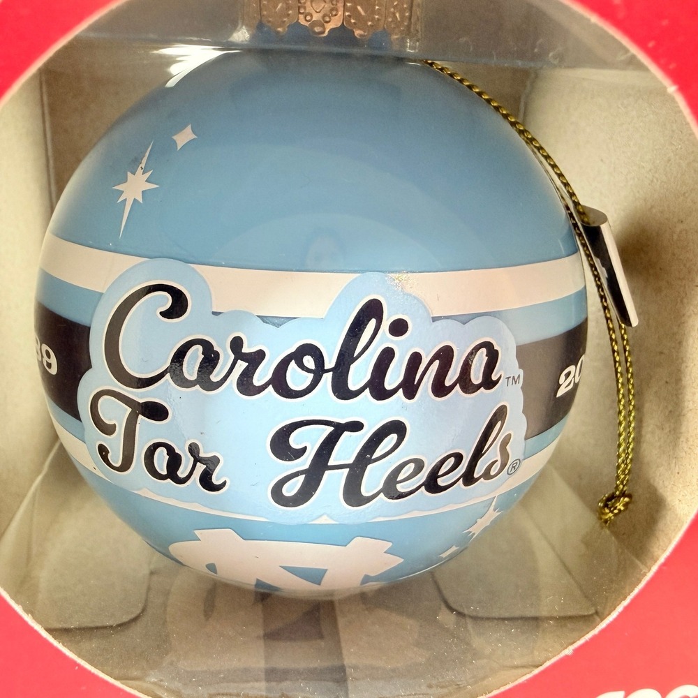 FOCO North Carolina Tar Heels Glass Ball Christmas‎ Tree Ornament NEW